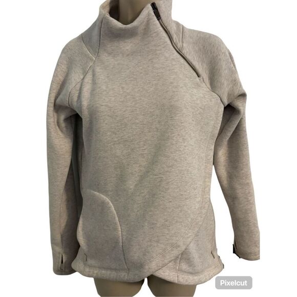 Athleta Heather Gray Activewear Sweatshirt. 1/4 Zip. size XXS - Picture 1 of 7